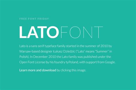 Publisher − unknown. . Lato font download